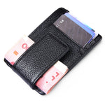 Porta carte di credito in pelle di vacchetta tinta unita Porta carte di blocco RFID Custodia protettiva con 3 slot per carte e cornice per foto, dimensioni: 110 * 77 * 4 mm