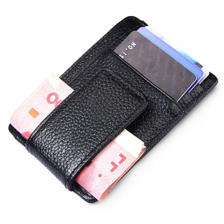 Porta carte di credito in pelle di vacchetta tinta unita Porta carte di blocco RFID Custodia protettiva con 3 slot per carte e cornice per foto, dimensioni: 110 * 77 * 4 mm
