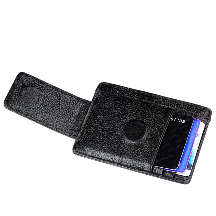 Porta carte di credito in pelle di vacchetta tinta unita Porta carte di blocco RFID Custodia protettiva con 3 slot per carte e cornice per foto, dimensioni: 110 * 77 * 4 mm