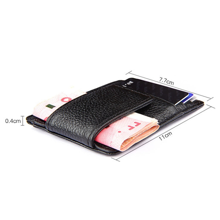 Porta carte di credito in pelle di vacchetta tinta unita Porta carte di blocco RFID Custodia protettiva con 3 slot per carte e cornice per foto, dimensioni: 110 * 77 * 4 mm