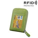 Porta carte verticale con cerniera in tinta unita in vera pelle di vacchetta Porta carte con blocco RFID Custodia protettiva con 12 slot per carte, Dimensioni: 11,5 * 7,5 cm