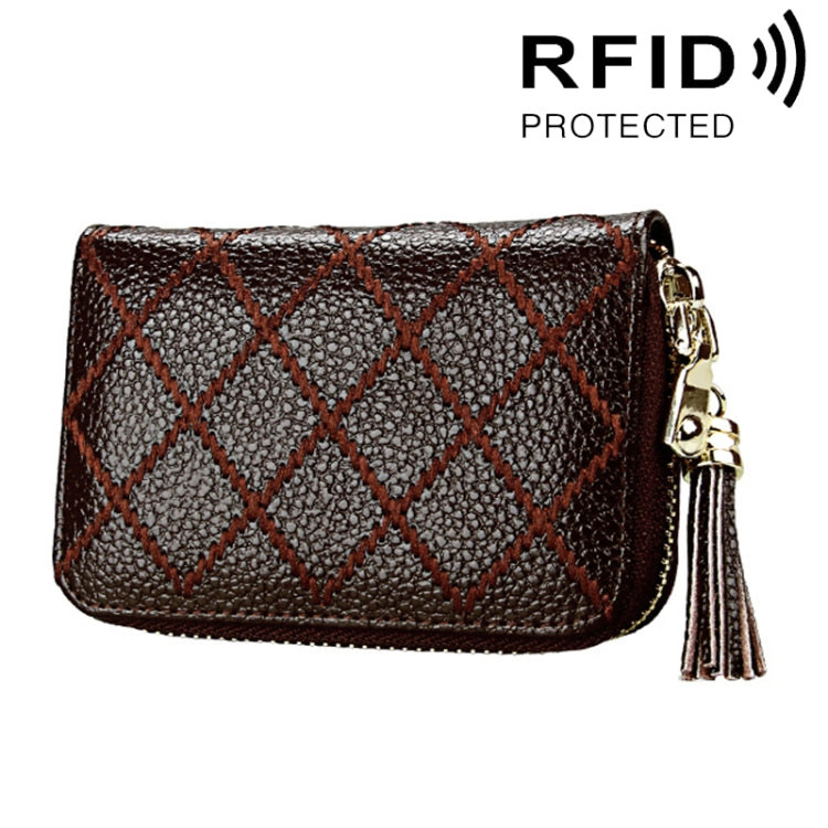Porta carte di credito in pelle con blocco RFID e 15 slot
