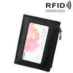 Porta carte con cerniera in pelle con blocco RFID 12x9 cm
