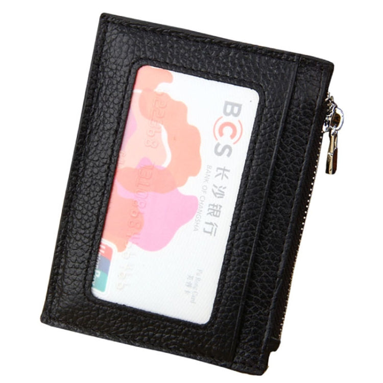 Porta carte con cerniera in pelle con blocco RFID 12x9 cm