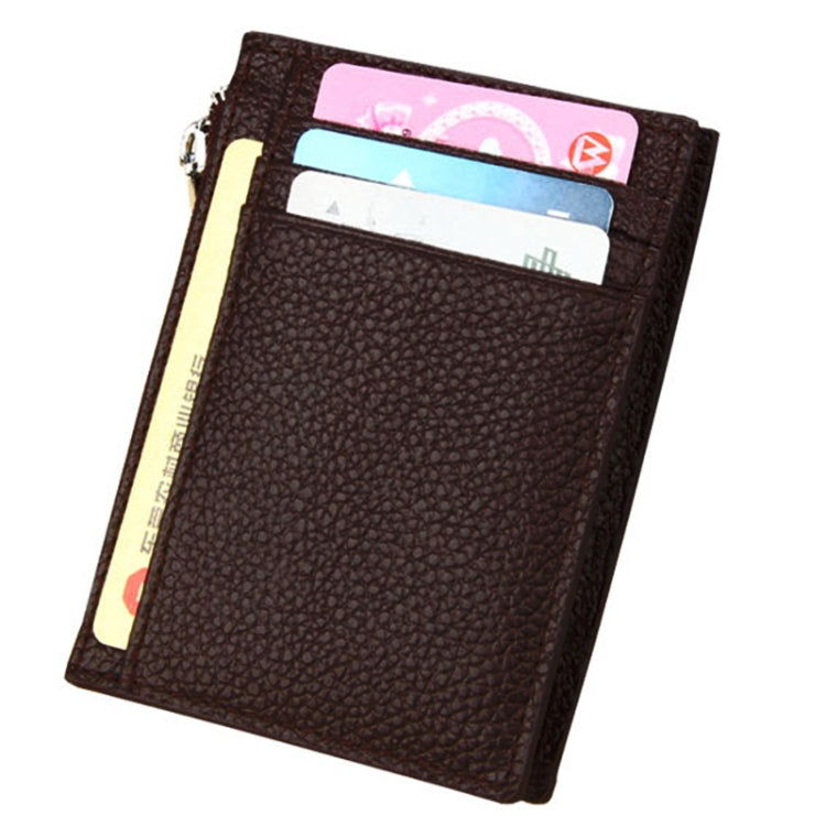 Porta carte con cerniera in pelle con blocco RFID 12x9 cm