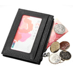 Porta carte con cerniera in pelle con blocco RFID 12x9 cm