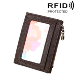 Porta carte con cerniera in pelle con blocco RFID 12x9 cm