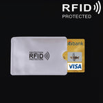 Custodia per porta carte di credito con blocco RFID in foglio di alluminio, dimensioni: 9,1 * 6,3 cm, RFID 1pcs