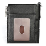 3529 Portafoglio RFID antimagnetico da uomo con doppia cerniera con texture retrò Crazy Horse con slot per carte