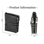 Portafoglio RFID da uomo con doppia cerniera e slot carte