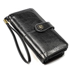 3556 Pochette a portafoglio RFID antimagnetica lunga e di grande capacità per donna con slot per carte