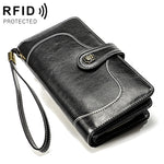 3555 Pochette a portafoglio RFID antimagnetica lunga e di grande capacità per donna con slot per carte