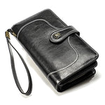 3555 Pochette a portafoglio RFID antimagnetica lunga e di grande capacità per donna con slot per carte