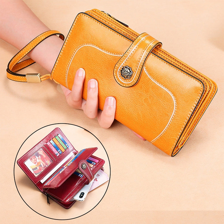 3555 Pochette a portafoglio RFID antimagnetica lunga e di grande capacità per donna con slot per carte