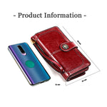 3555 Pochette a portafoglio RFID antimagnetica lunga e di grande capacità per donna con slot per carte