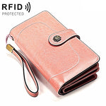 3555 Pochette a portafoglio RFID antimagnetica lunga e di grande capacità per donna con slot per carte