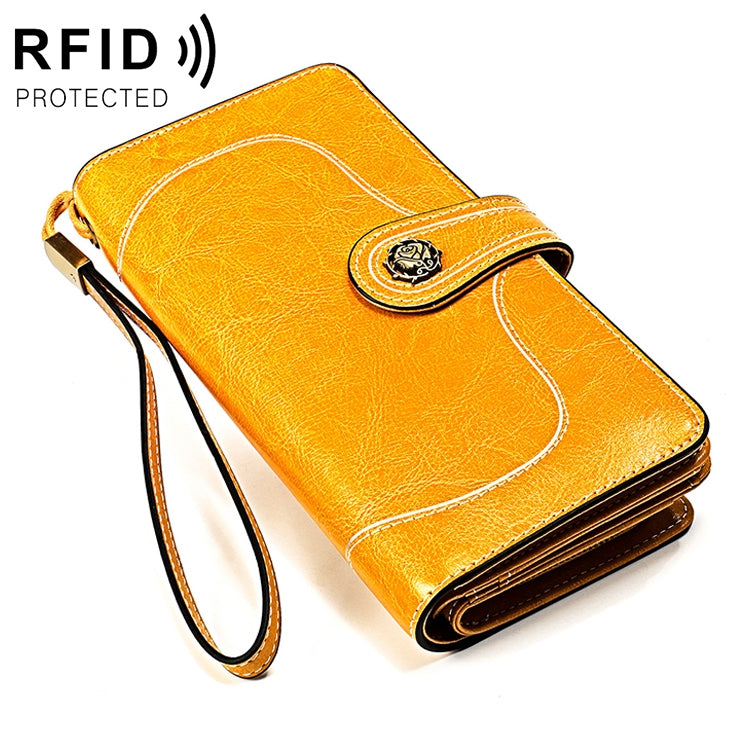 3555 Pochette a portafoglio RFID antimagnetica lunga e di grande capacità per donna con slot per carte