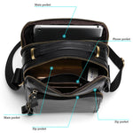 6028 Borsa a tracolla da uomo casual in pelle pieno fiore alla moda multifunzionale
