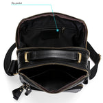 6028 Borsa a tracolla da uomo casual in pelle pieno fiore alla moda multifunzionale