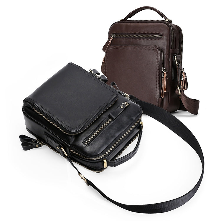 6028 Borsa a tracolla da uomo casual in pelle pieno fiore alla moda multifunzionale