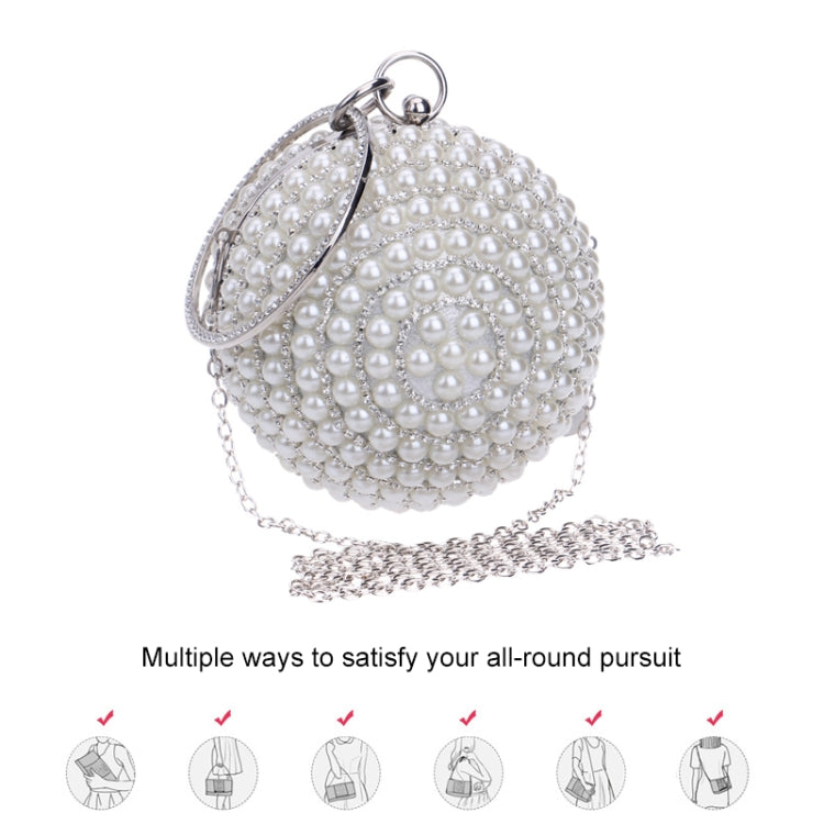 Borsa a forma di perla per feste da banchetto alla moda da donna a forma di palla