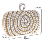 Borsa a mano con perle per feste da banchetto alla moda da donna