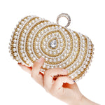 Borsa a mano con perle per feste da banchetto alla moda da donna