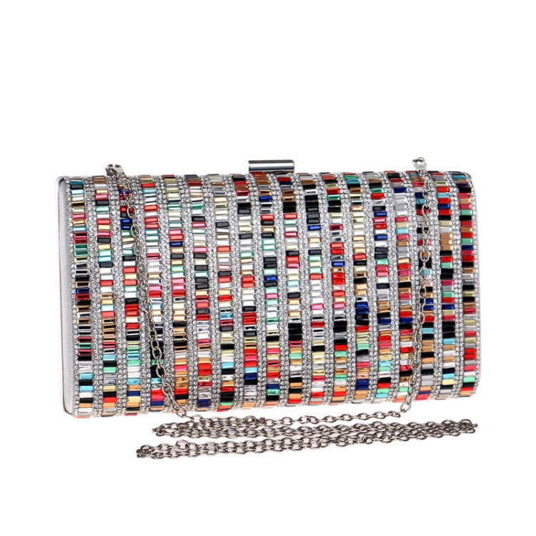 Borsa quadrata con diamanti per feste da banchetto alla moda da donna