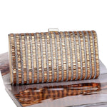 Borsa quadrata con diamanti per feste da banchetto alla moda da donna