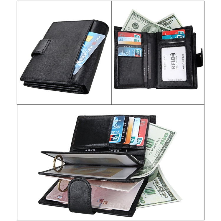 Portafoglio antimagnete RFID in vera pelle / Pacchetto passaporto / Slot per carte in pelle di vacchetta per uomo