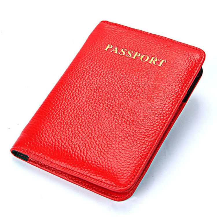 Pacchetto passaporto multifunzionale in vera pelle con texture litchi per i viaggi