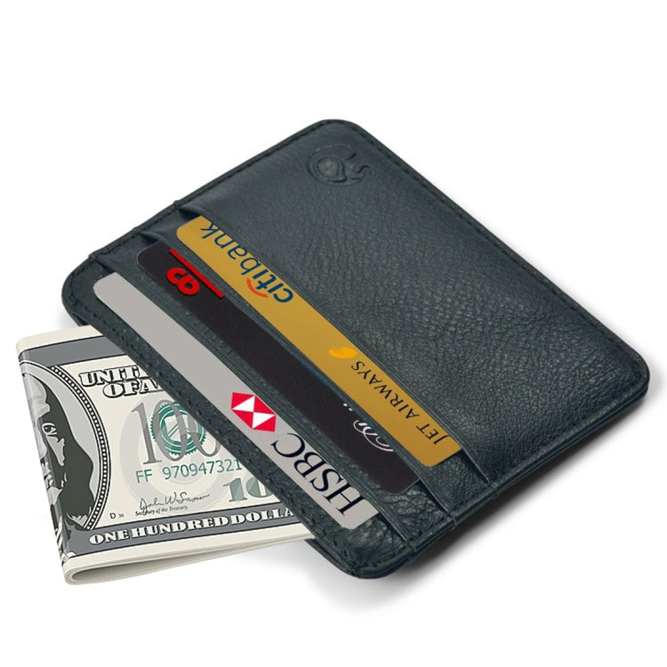 Porta carte in pelle di vacchetta con 6 slot e scomparto
