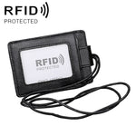 KB153 Badge porta carte d'identità in pelle RFID antimagnetico con cordino