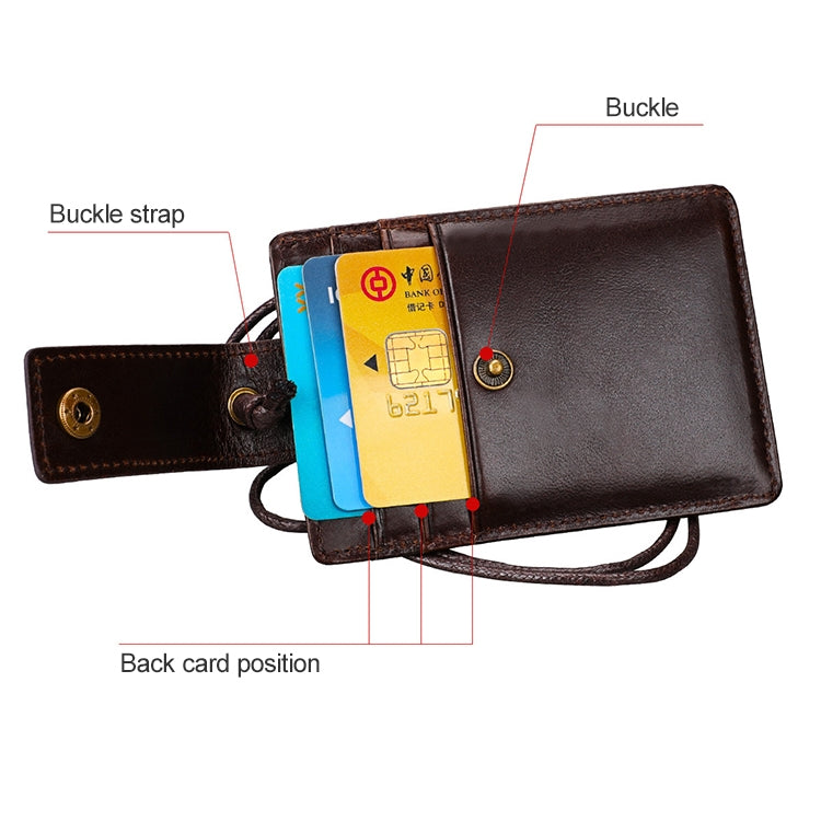 KB153 Badge porta carte d'identità in pelle RFID antimagnetico con cordino
