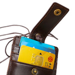 KB153 Badge porta carte d'identità in pelle RFID antimagnetico con cordino