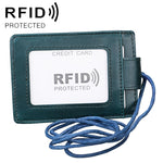 KB153 Badge porta carte d'identità in pelle RFID antimagnetico con cordino