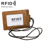 KB153 Badge porta carte d'identità in pelle RFID antimagnetico con cordino