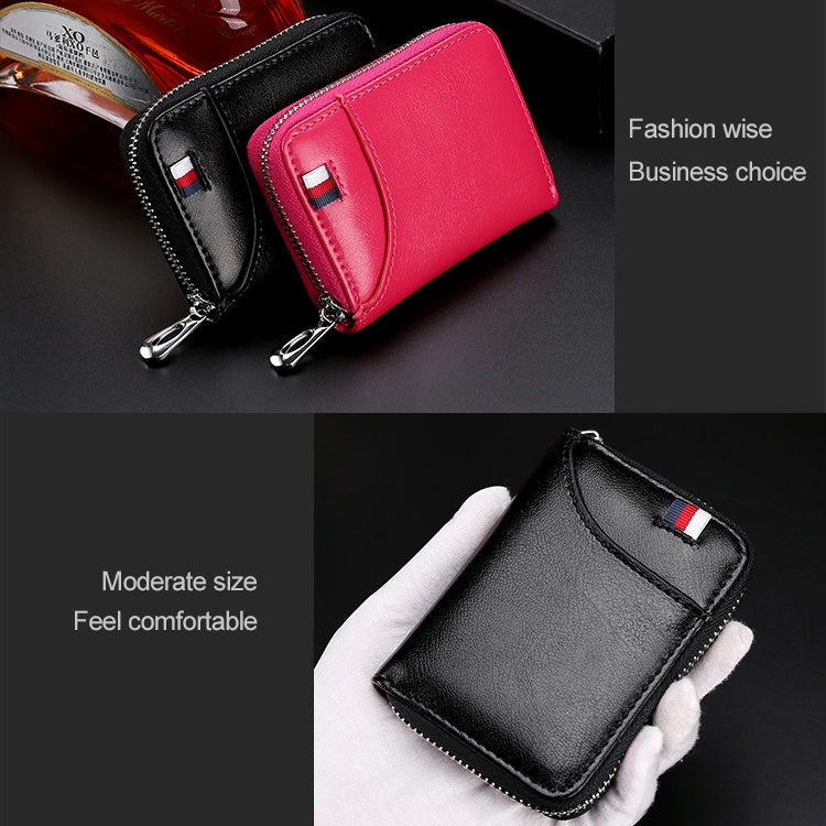 Portafoglio porta carte in pelle con cerniera RFID KB155