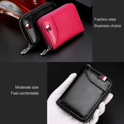 Portafoglio porta carte in pelle con cerniera RFID KB155