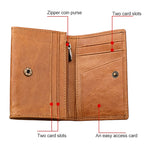 KB171 Portafoglio porta carte in pelle con texture Crazy Horse RFID antimagnetico per uomo e donna