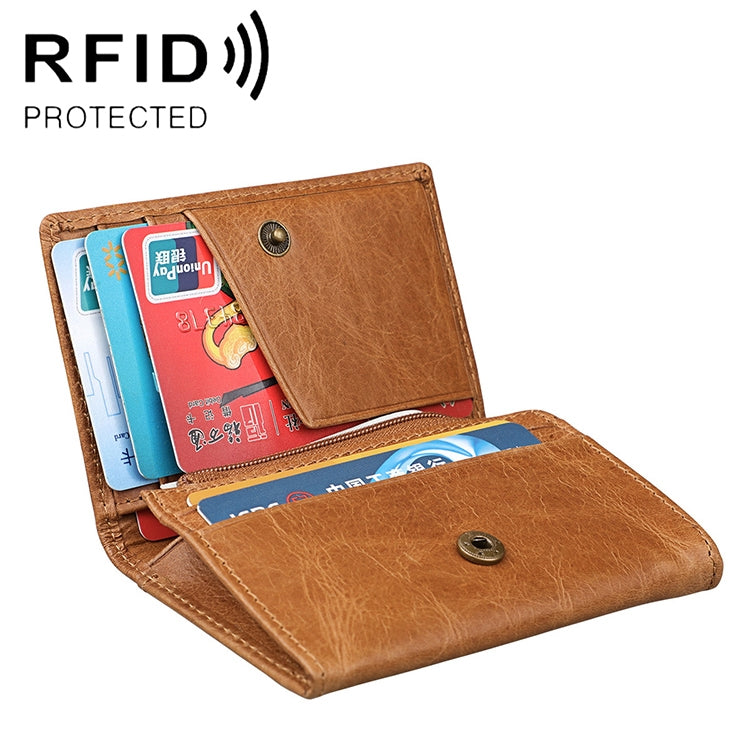 KB171 Portafoglio porta carte in pelle con texture Crazy Horse RFID antimagnetico per uomo e donna