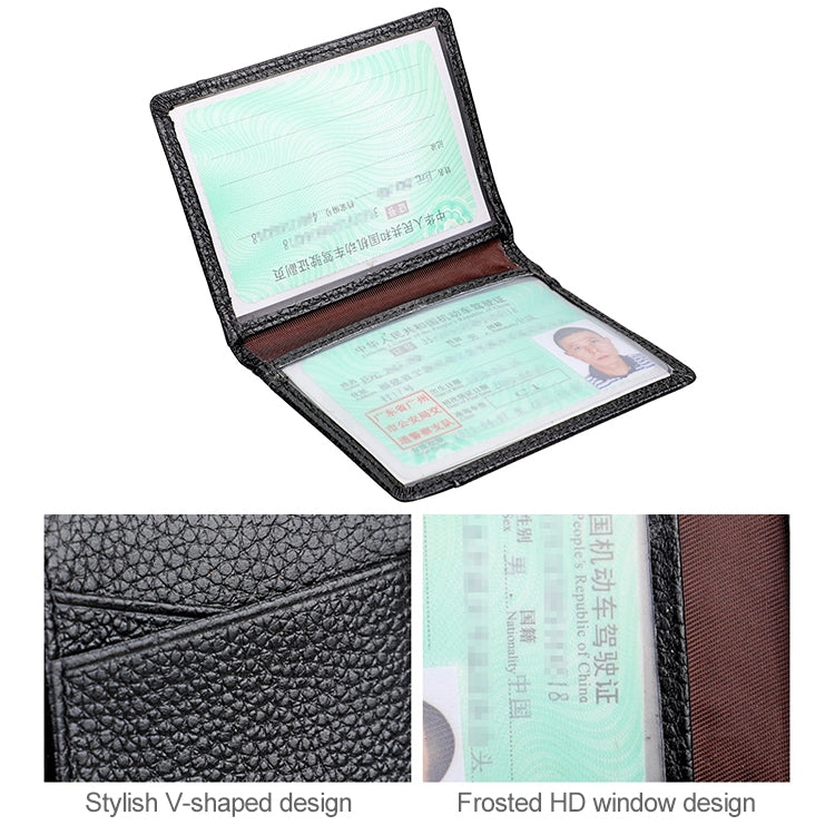 KB173 Borsa per certificati porta carte in pelle con texture ultrasottile litchi