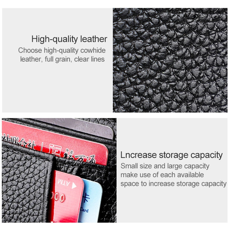 KB173 Borsa per certificati porta carte in pelle con texture ultrasottile litchi
