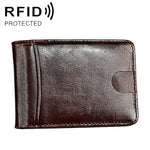 KB186 Porta carte di credito in pelle con texture Mini Crazy Horse RFID antimagnetico per uomo e donna