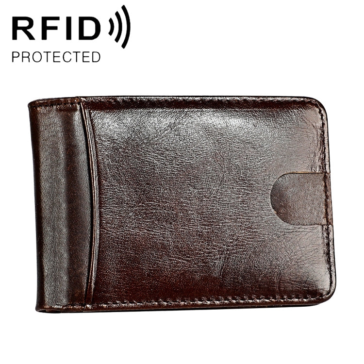 KB186 Porta carte di credito in pelle con texture Mini Crazy Horse RFID antimagnetico per uomo e donna