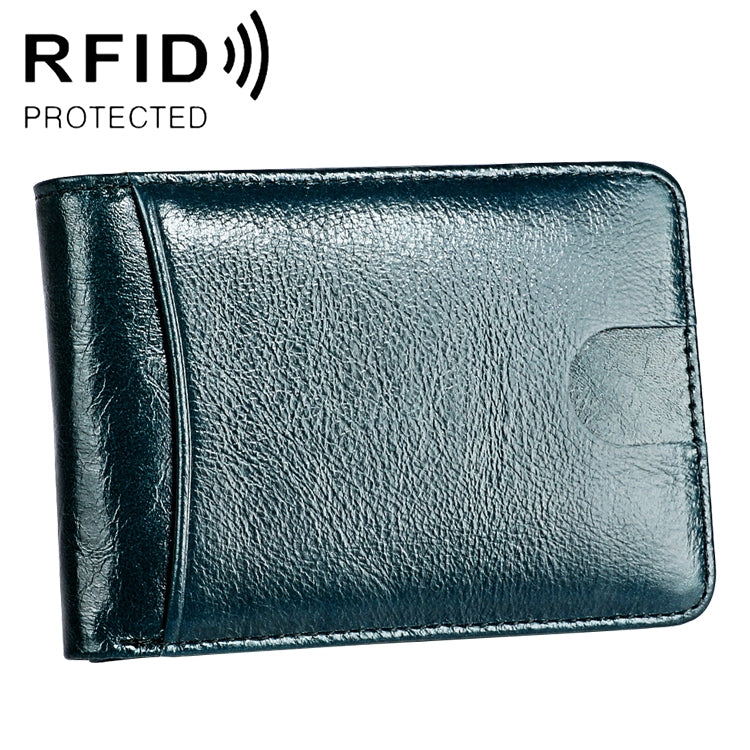KB186 Porta carte di credito in pelle con texture Mini Crazy Horse RFID antimagnetico per uomo e donna
