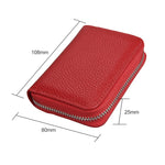 Portafoglio porta carte di grande capacità con cerniera in pelle con texture litchi RFID antimagnetico KB205