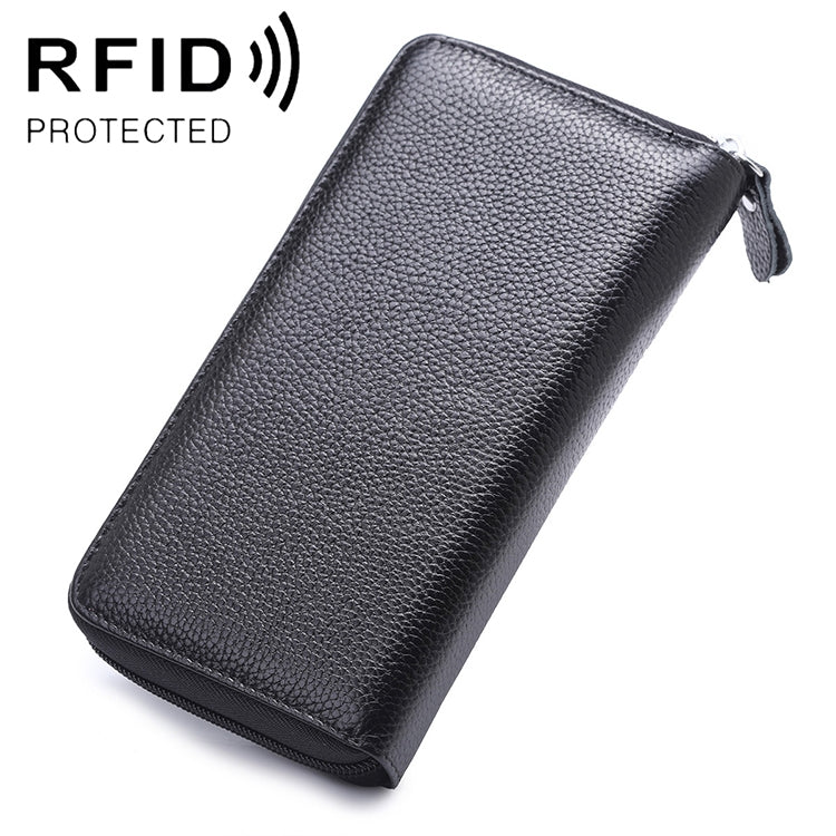 Custodia portafoglio in pelle Litchi con slot carte