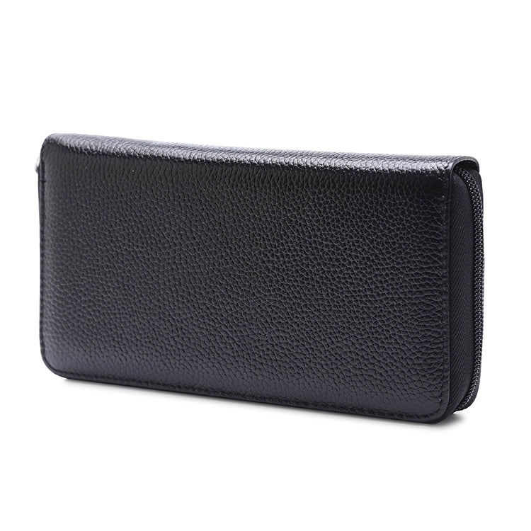 902 Borsa per cellulare con portafoglio a mano di grande capacità con texture Litchi RFID antimagnetica con slot per carte