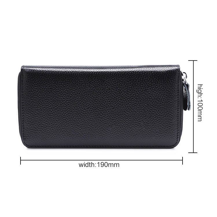 902 Borsa per cellulare con portafoglio a mano di grande capacità con texture Litchi RFID antimagnetica con slot per carte
